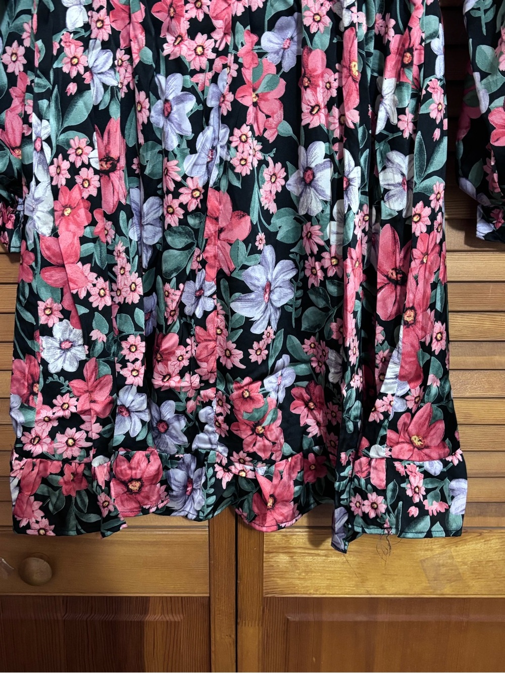 Umgee Black Floral Long-Sleeve Mini Dress - Picture 8 of 8